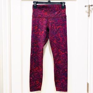 RARE Lululemon Wunder Train 25” Purple Splatter